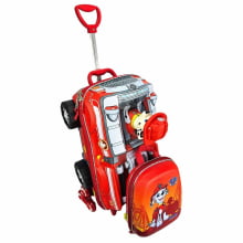 Kit Mochila de Rodinhas Patrulha Canina Marshall 3D Carro c/ Lancheira Maxtoy
