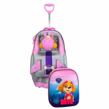 Kit Mochila de Rodinhas Patrulha Canina Skye 3D Nave c/ Lancheira Maxtoy