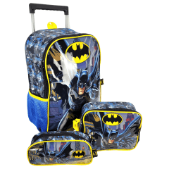 Mochilete Batman com Lancheira e Estojo Luxcel IC37922BM-AM