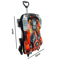 Mochila de Rodas Hot Wheels Dune Soar Vermelho 3D com Lancheira Maxtoy 2500BM19