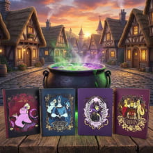 Caderno Colegial Vilãs Disney Animativa Brochura Premium - 160 Folhas