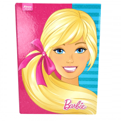 Caderno Brochura Capa Dura Universitário Barbie 96 Folhas Foroni - Kit com 4 Unidades