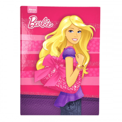 Caderno Brochura Capa Dura Universitário Barbie 96 Folhas Foroni - Kit com 4 Unidades