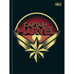 Caderno Brochura Capa Dura Universitário Capitã Marvel 80 Folhas Tilibra - Kit com 4 Unidades