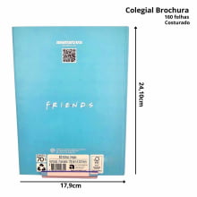 Caderno Colegial Friends Brochura Costurado 160 Folhas Animativa