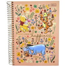 Caderno Universitário Capa Dura 12 Matérias Pooh Tilibra Connect 192 Folhas