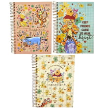 Caderno Universitário Capa Dura 12 Matérias Pooh Tilibra Connect 192 Folhas