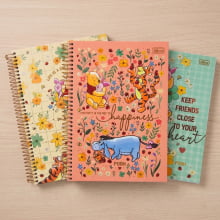 Caderno Universitário Capa Dura 12 Matérias Pooh Tilibra Connect 192 Folhas
