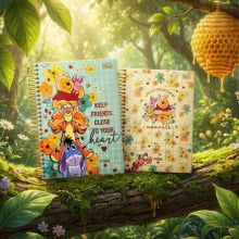 Caderno Universitário Pooh Tilibra 16 Matérias Capa Dura 256 Folhas