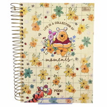 Caderno Universitário Capa Dura 16 Matérias Pooh Tilibra Connect - 256 Folhas
