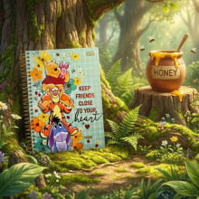 Caderno Universitário Capa Dura 16 Matérias Pooh Tilibra Connect - 256 Folhas