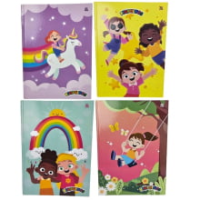 Kit 4 Cadernos Brochura Universitário Pimpolhos 96 Folhas Animativa