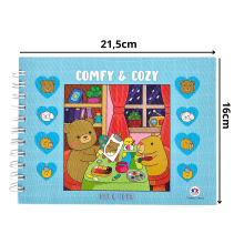 Livro de Colorir Comfy & Cozy Capa Dura com 50 Páginas