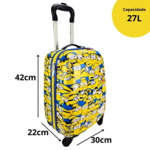 Mala de Viagem Escolar Minions Pequena com Rodinhas 360º Sestini