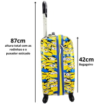 Mala de Viagem Escolar Minions Pequena com Rodinhas 360º Sestini