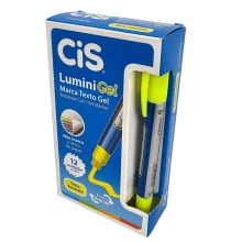 Marca Texto em Gel CiS Lumini Gel Retrátil Amarelo – Caixa com 12 Unidades