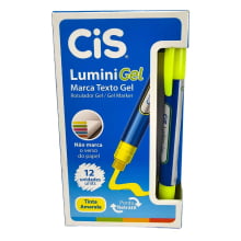Marca Texto em Gel CiS Lumini Gel Retrátil Amarelo – Caixa com 12 Unidades