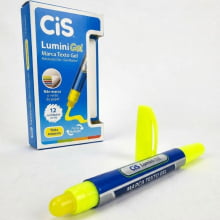 Marca Texto em Gel CiS Lumini Gel Retrátil Amarelo – Caixa com 12 Unidades