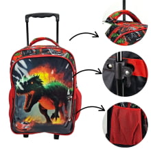 Mochila de Rodinha Dino Racer com Lancheira Térmica e Estojo Duplo - Giacomin Kids GM15